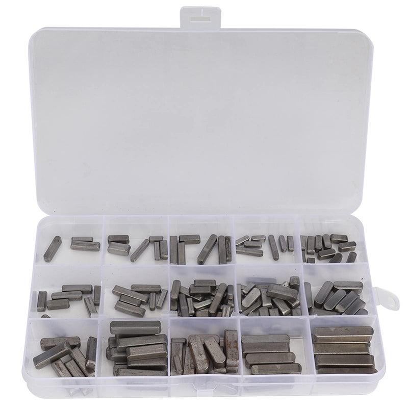 [Australia - AusPower] - Key Stock, 140pcs Round Ended Key Set Pulley Keyway Key Parallel Drive Shaft Keys Keyway Key Assortment 