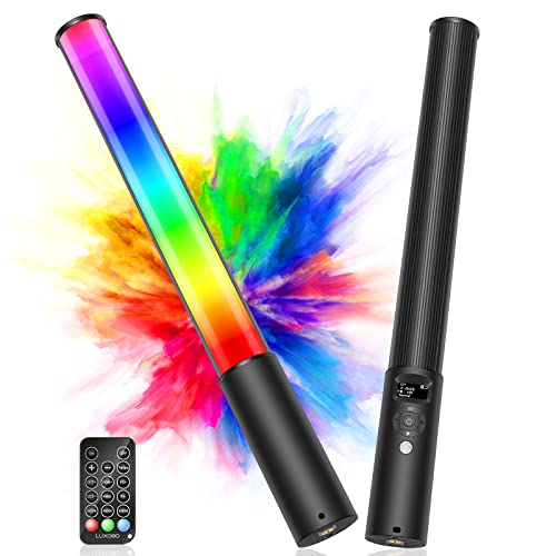 RGB Video Light Wand, Handheld Multi Color LED Tube Light Stick with Remote Control, Dimmable 2500K-6500K CRI97+ Full-Color LED Light with 2500mAh Rechargeable Battery, 12 Light Scenes Migic-P400S