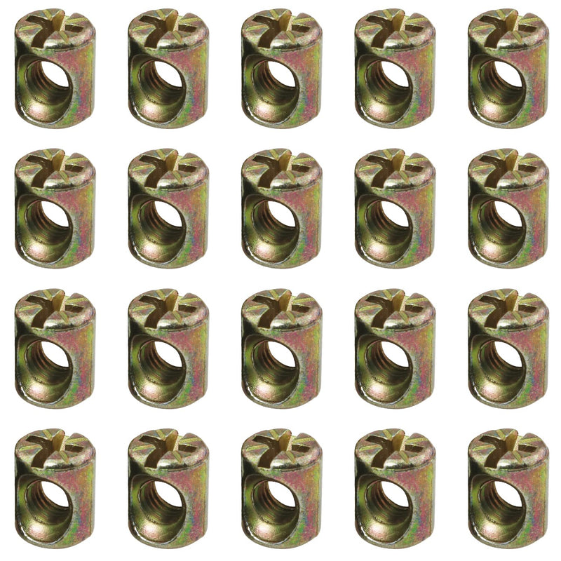 [Australia - AusPower] - Cross Dowels/Barrel Nut FMHXG 20PCS M6x13mmx10mm Cross Dowels Slotted Barrel Nuts for Furniture Beds Crib Chairs, Barrel Nuts 