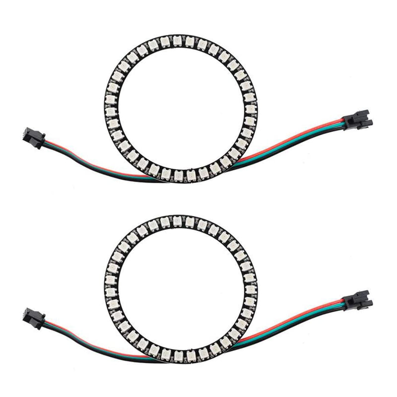[Australia - AusPower] - Sparkleiot 35 Bits RGB LED Ring, SM2.54-3P Connector Wire, DC5V WS2812B 5050 Full Color LED Built-in Drivers Individual AddressabIe for Arduino Raspberry Pi ESP8266 Nodemcu Pack of 2 