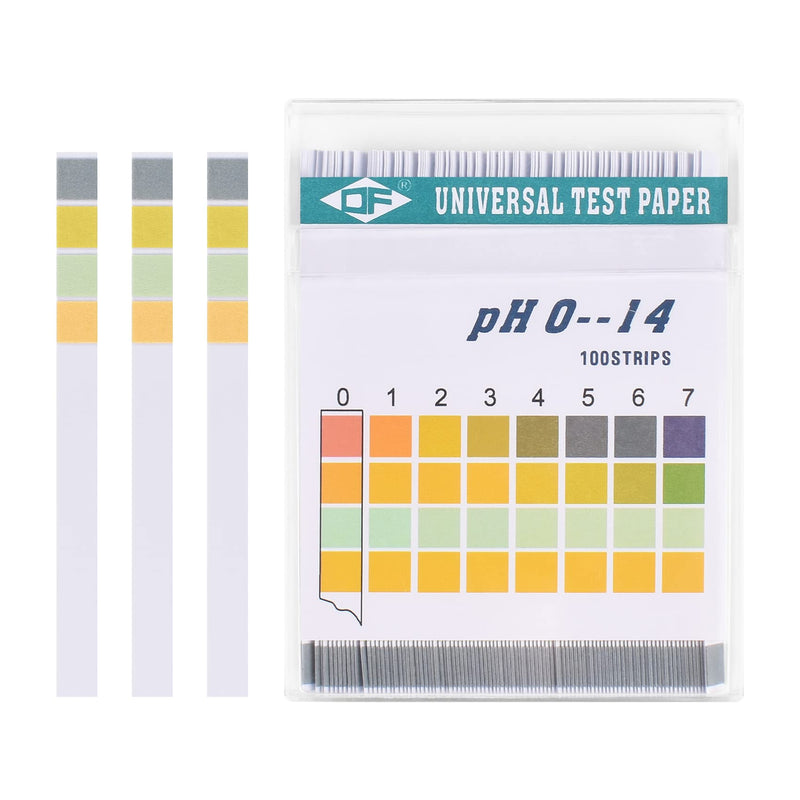 [Australia - AusPower] - PH Test Strips 0-14, 100PCS Universal PH Measure Paper Ph-Indicator Strip to Test Drinking Water, Food, Pools, Aquariums, Saliva, Urine, Lab Monitoring 