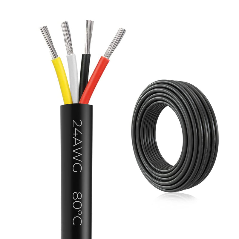 [Australia - AusPower] - FIRMERST 24 Gauge 30 Feet 4 Conductor Tinned Copper Electrical Wire 24 AWG 