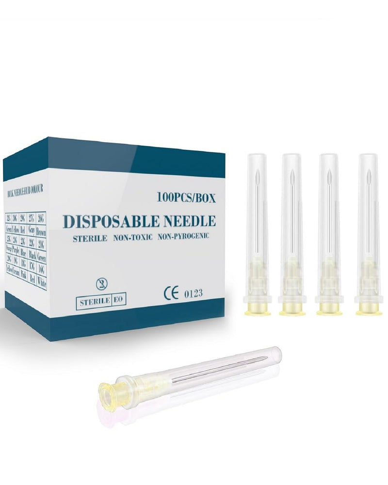 [Australia - AusPower] - 100Pcs 20G 1 Inch (25MM) Needle Luer Lock Industrial Accessories, Lab Tools for Measuring Refilling Liquid, Plant, Inks Individual Package 20G-1 Inch 