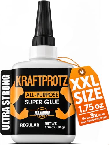ARKA Super Glue all-purpose liquid acrylic adhesive, 1.75 oz bottle for instant universal repairs