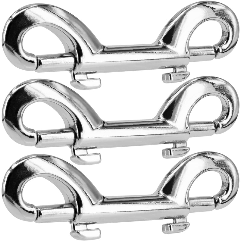 [Australia - AusPower] - 3 Pack Zinc Alloy Double Ended Snap Hooks Bolt Snaps, VEMNI Double Sided Trigger Chain Metal Clip Key Holder for Water Bucket Dog Leash Feed Buckets (3) 3 