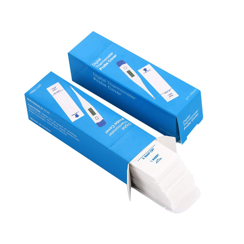 [Australia - AusPower] - Healifty 200Pcs Thermometer Covers for Digital Thermometers, Disposable Probe Covers, Oral Thermometer Sleeves for Oral Ear Recta Thermometer 