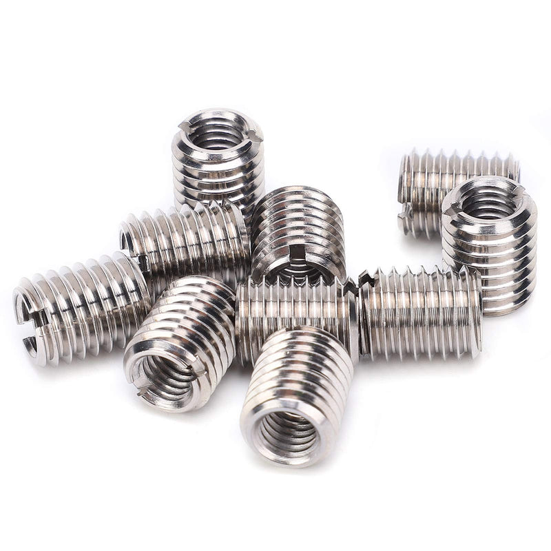 [Australia - AusPower] - 10 Pieces Threaded Insert Reducing Nut, M8 X 1.25 Female Thread and M12 X 1.75 15mm Male Thread Stainless Steel Repair Insert Nut Thread Nut Conversion Kit M8*1.25-m12*1.75 Length:15mm 