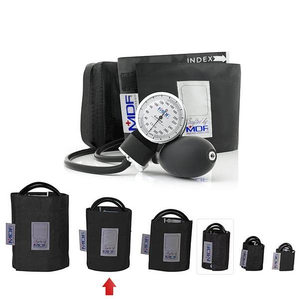 [Australia - AusPower] - MDF Instruments, Calibra Aneroid Premium Professional Sphygmomanometer + MDF® Latex-Free Large Adult Replacement Blood Pressure Monitor Cuff - Double Tube 