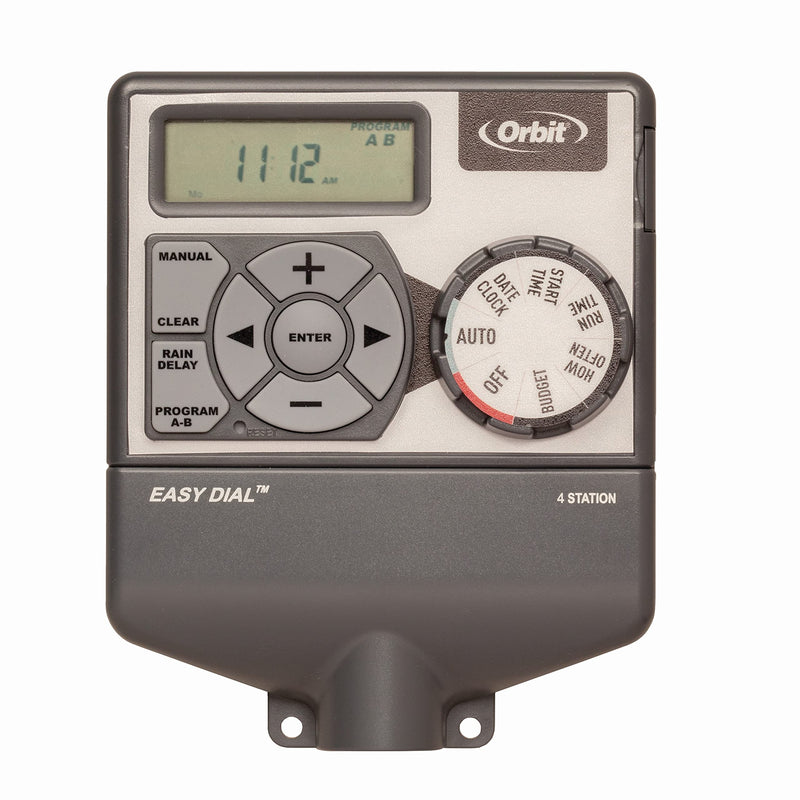 [Australia - AusPower] - Orbit 28964 Easy Dial 4-Station Indoor Sprinkler Controller Gray 4-Zone 