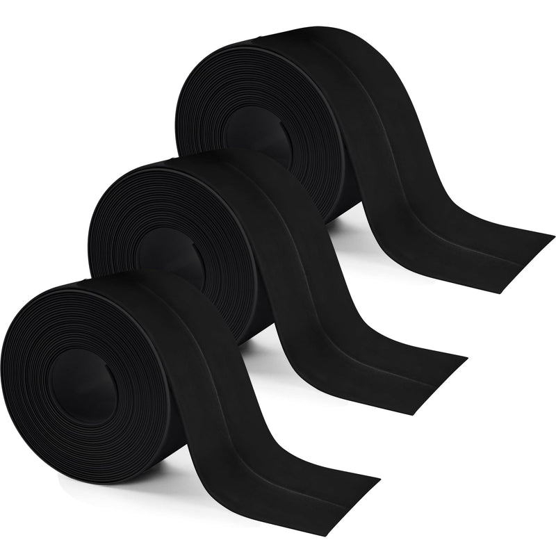 [Australia - AusPower] - 3 Rolls 10.5 Feet Caulk Tape Toilet Caulking Strip Self Adhesive Caulk Strip Bathroom Caulk Tape Sealing Strip Bathtub Tape Peel and Stick Caulk Strip, 1.5 Inches (Black) Black 