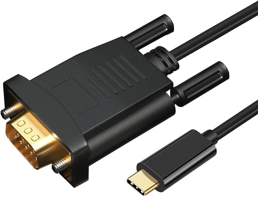 [Australia - AusPower] - USB C to VGA Adapter Cable, 1080P Full HD USB Type-C to SVGA Converter Cable, [Thunderbolt 3] to D-Sub Compatible for MacBook Pro/Air, Galaxy S20/S10/S9/S8, Surface Book 2, Dell XPS, More (3.28 feet) 3.28ft 