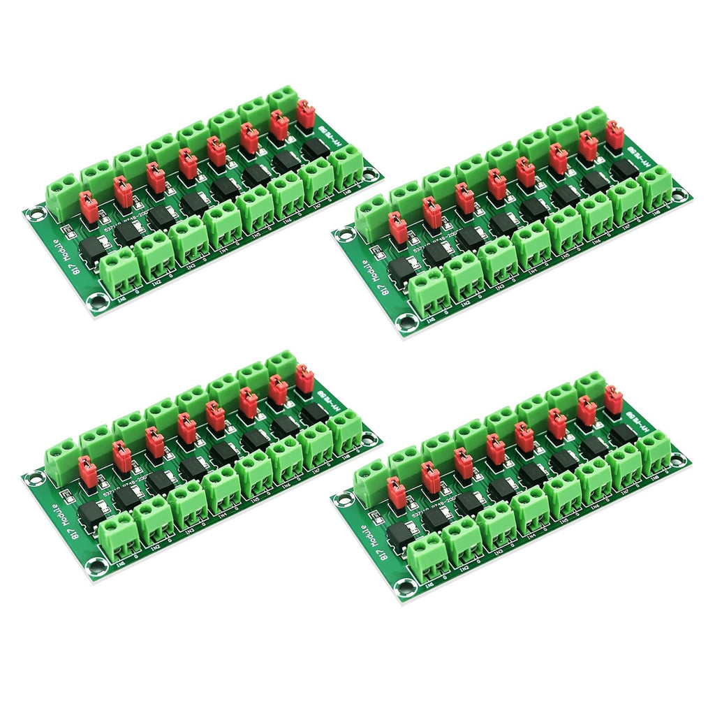 4PCS 8 Channel Optocoupler Isolation Board PC817 Signal Converter 3.6-30V Optocoupler Isolation Module 8 CH