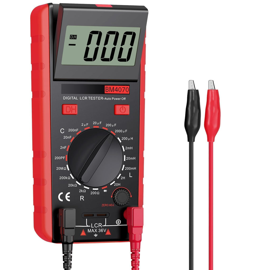 BM4070 LCR Meter Capacitance Inductance Resistance Self-Discharge Digital Instrument with LCD Display 1999 and Data Hold Function for Capacitance Resistance Inductance Measuring Meter