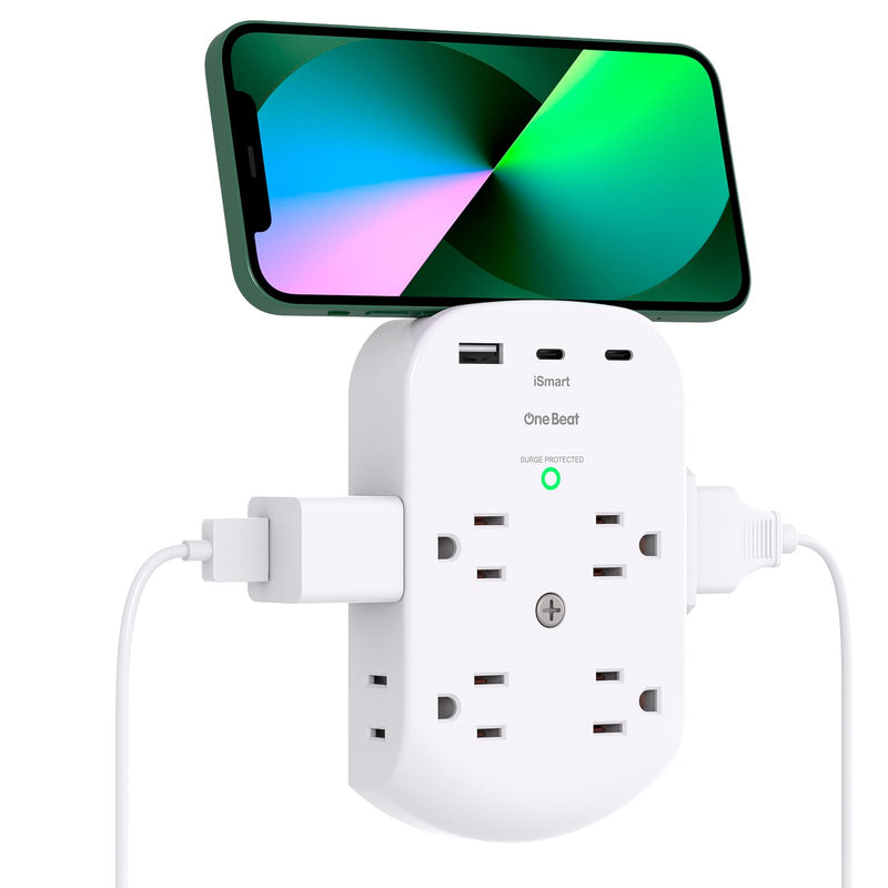 [Australia - AusPower] - Surge Protector Outlet Extender, 8 Multi Plug Outlet with 3 USB Wall Charger (2 USB C Port), 3 Sided Multi Plug Wall Outlet Splitter, Multiple Plug Adapter for Home Office Dorm Room 8AC 