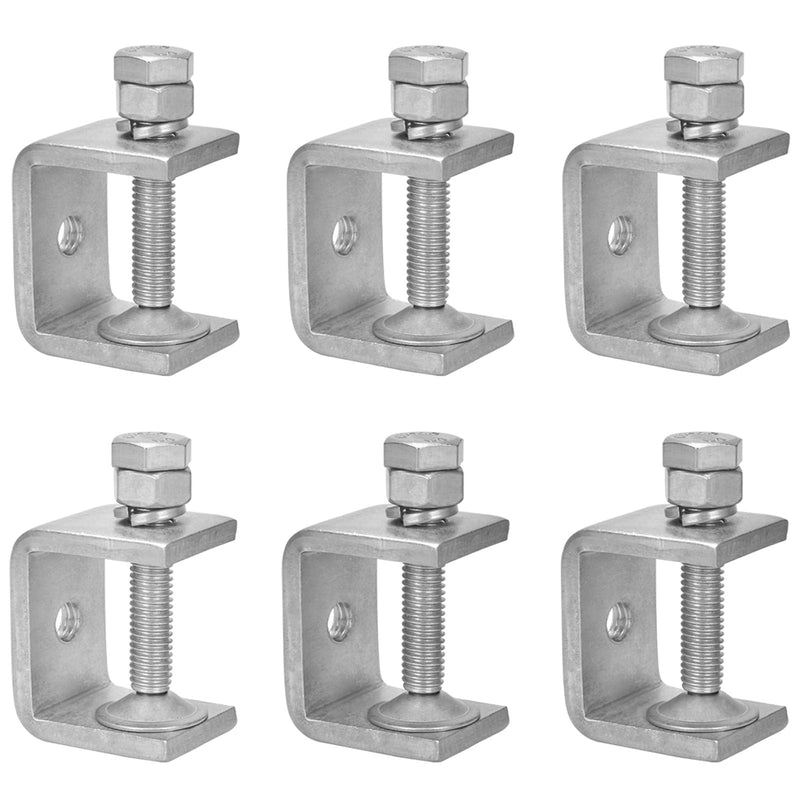 [Australia - AusPower] - Stainless Steel Small C Clamp Set, 1 Inch Heavy Duty Metal C-clamp, Mini Tiger Clamp G-Clamp U Clamps with Stable Wide Jaw Opening/I-Beam Design for Woodworking Mounting Welding, 6pcs 1 3/16 Inch 