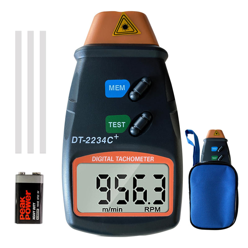 [Australia - AusPower] - Digital Laser Photo Tachometer Gauce for car,Wheels,engines,Non Contact Tach RPM meter,2.5RPM-99,999RPM Motor Speed Meter Gauge Tool includes Reflective Tapes 