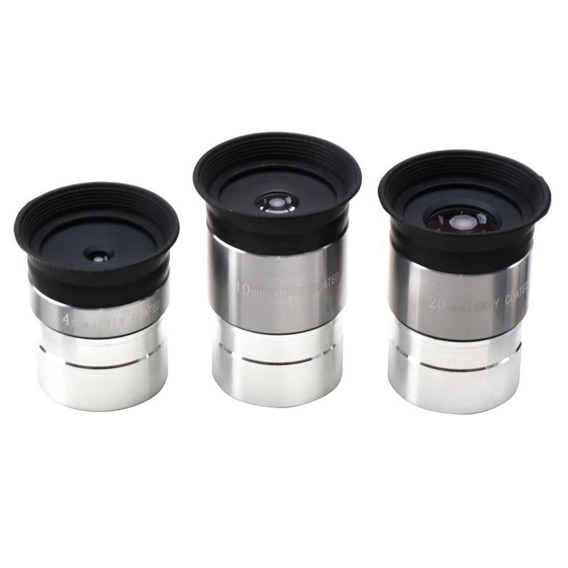 [Australia - AusPower] - Eyepiece Set for Telescope - Multi-Coated Optical Lens - 1.25 inch Telescope Eyepiece - The Upgraded Eyepiece Comes with a Soft Eyecup [4mm, 10mm, 20mm Eyepiece Set] 4mm, 10mm, 20mm Eyepiece Set 