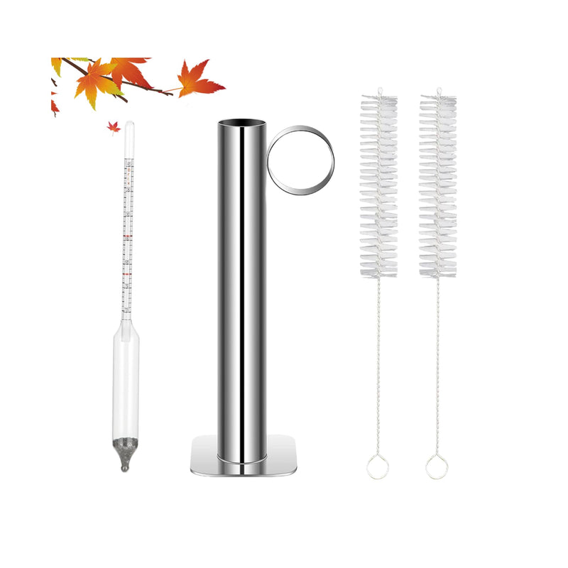 [Australia - AusPower] - Maple Syrup Hydrometer Test Cup Kit, Maple Syrup Tapping Kit, Reusable Maple Syrup Density Kit, High Accuracy Maple Syrup Thermometer, Baume and Brix Scale, with 2 Cleaning Brushes Test Cup+Hydrometer +Brush 