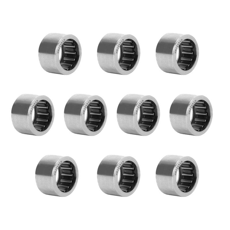 [Australia - AusPower] - Drawn Cup Needle Roller Bearings, 10pcs HK121610 Open End Caged Bearing, 12mm Bore, 16mm OD, 10mm Width ST14 Steel Single Row Roller 