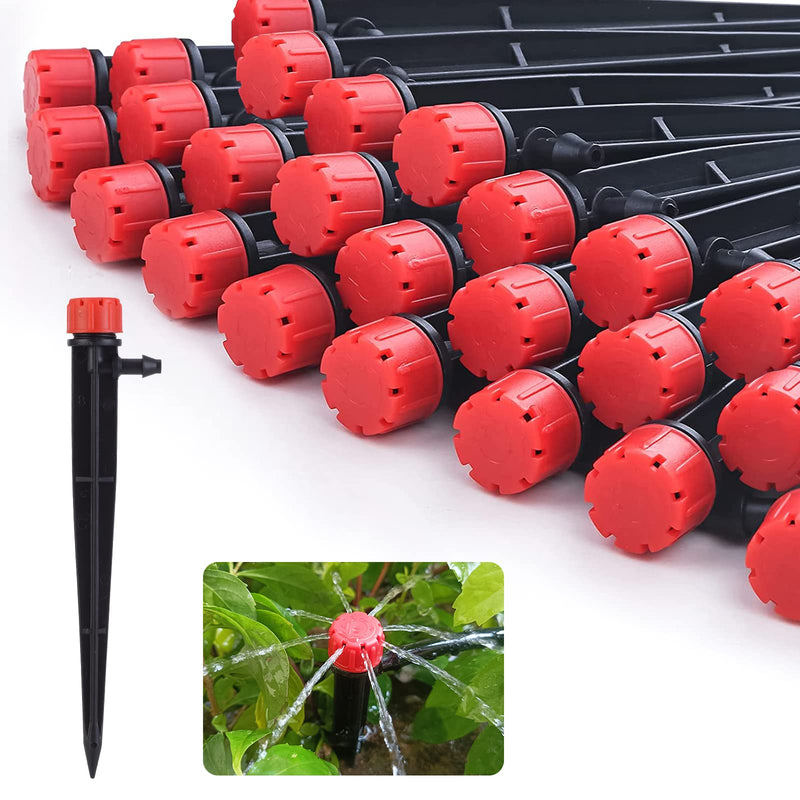 [Australia - AusPower] - Irrigation Drippers,50 pcs Drip Irrigation Emitters for 1/4" Drip Irrigation Tubing 360 Degree Adjustable Water Flow Drip Emitters Irrigation Drip Heads Drip Irrigation Spray Emitters for Flower Plant Pack of 50 