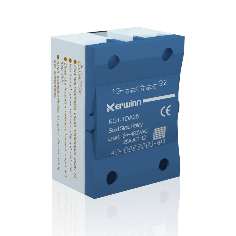 [Australia - AusPower] - Solid State Relay DC to AC 25A Input 3-32VDC to Output 24-480VAC Single Phase SSR Relay (SSR-25DA) 