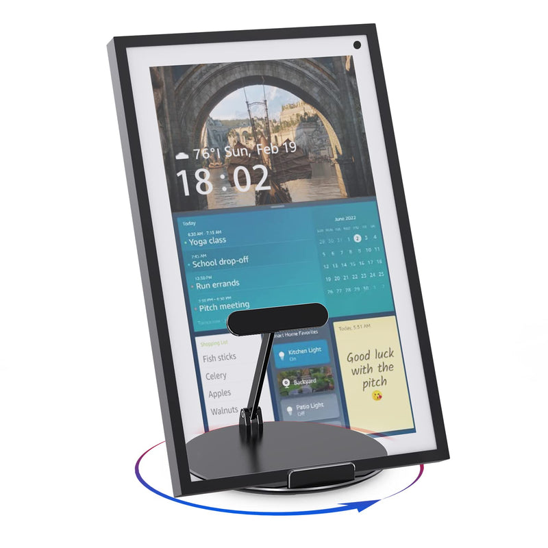 [Australia - AusPower] - ITSHOM Swivel and Tilt Stand, for Show 15 Smart Display, Made of Heavy-Duty Aluminum, Device Sit On It Without Mounting (Black) black 