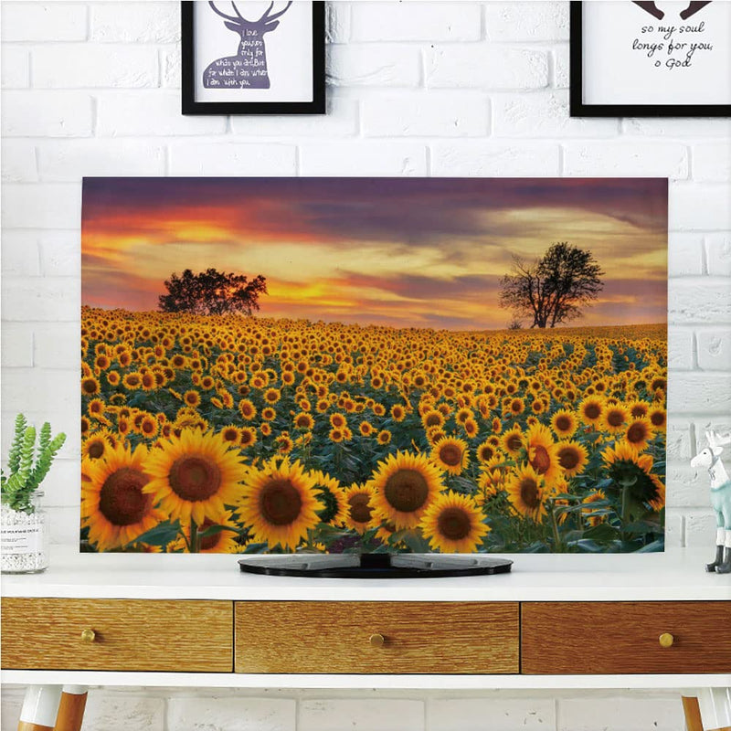 [Australia - AusPower] - AMAPARK TV Dust Cover,Cover Type 55 Inch Sunflowers Polyester Microfiber Cloth Easy to Cover Your TV Style-1617 55"(130x80cm) Sunflowers -1 