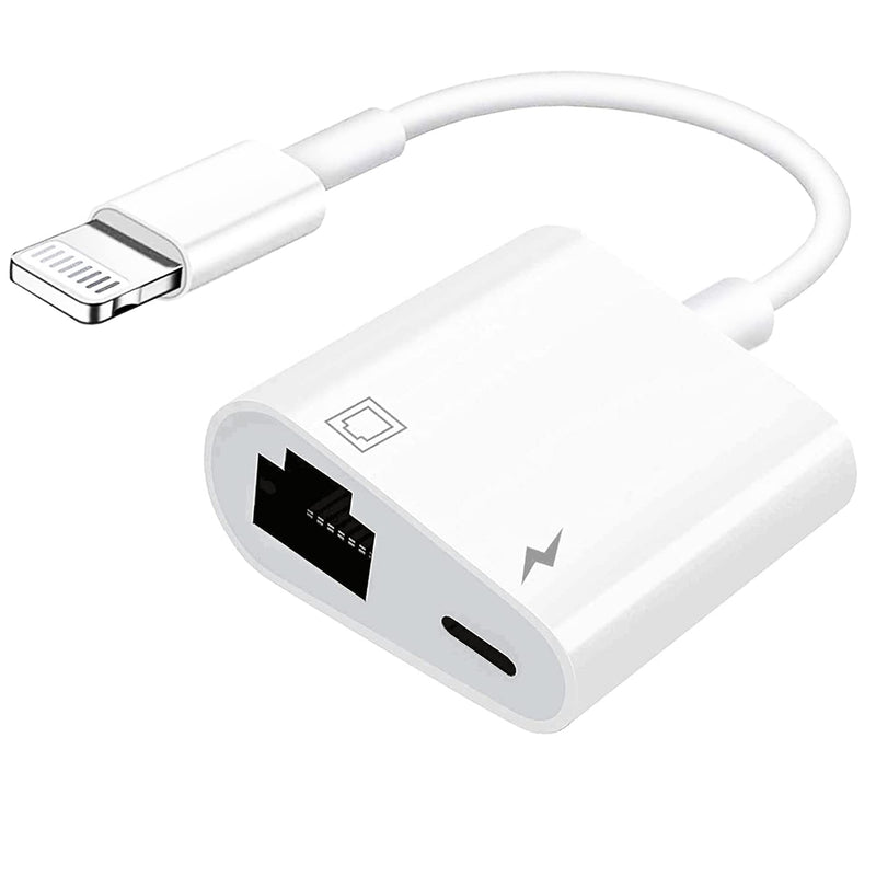 [Australia - AusPower] - [Apple MFi Certified] Lightning to RJ45 Ethernet Adapter, 2 in 1 Ethernet LAN Network Adapter with Charge Port Compatible with iPhone 14 13 12 11/iPad,100Mbps,Plug and Play, Support All iOS 