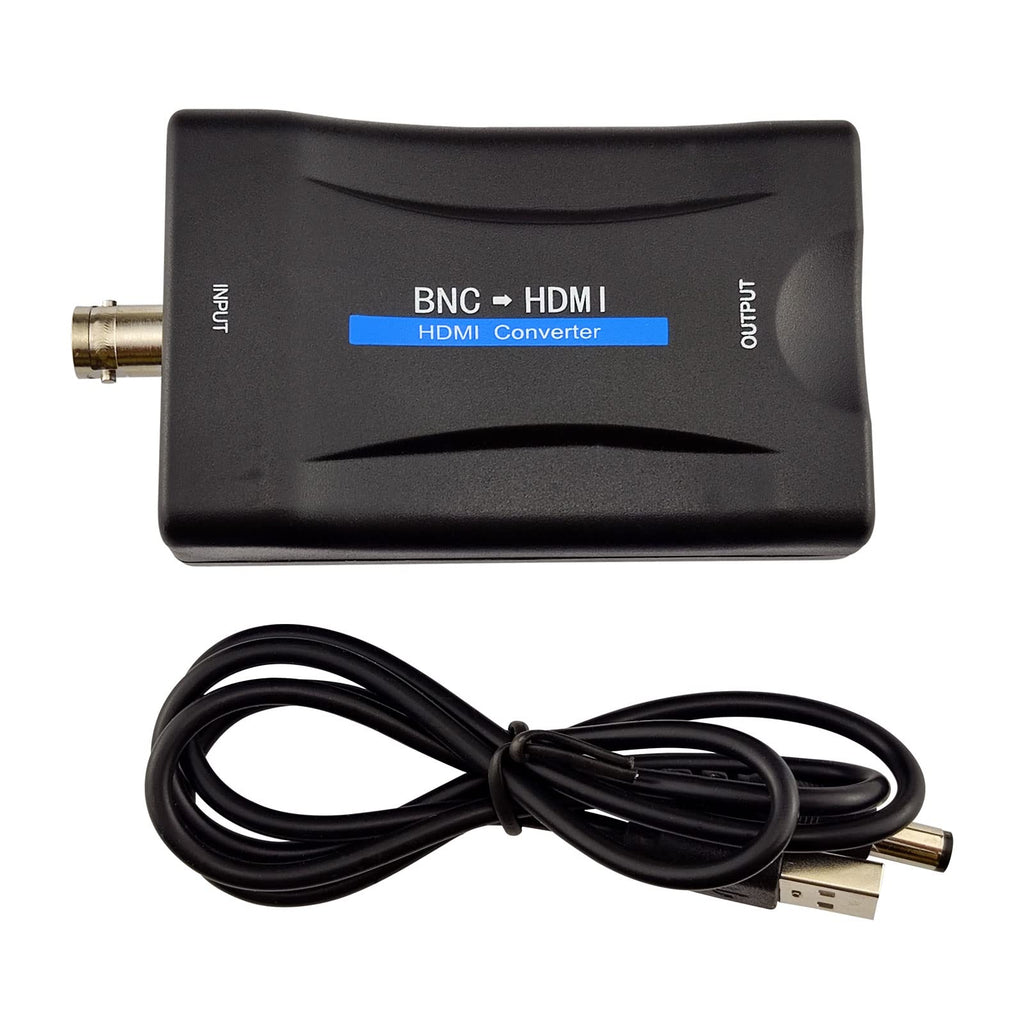 [Australia - AusPower] - Flylin BNC to HDMI Converter, Composite BNC and Audio Input to HDMI Output Adapter CVBS BNC Adapter with Audio for Security Cameras DVRs CCTV Moniter Supports 720P/1080P Output 