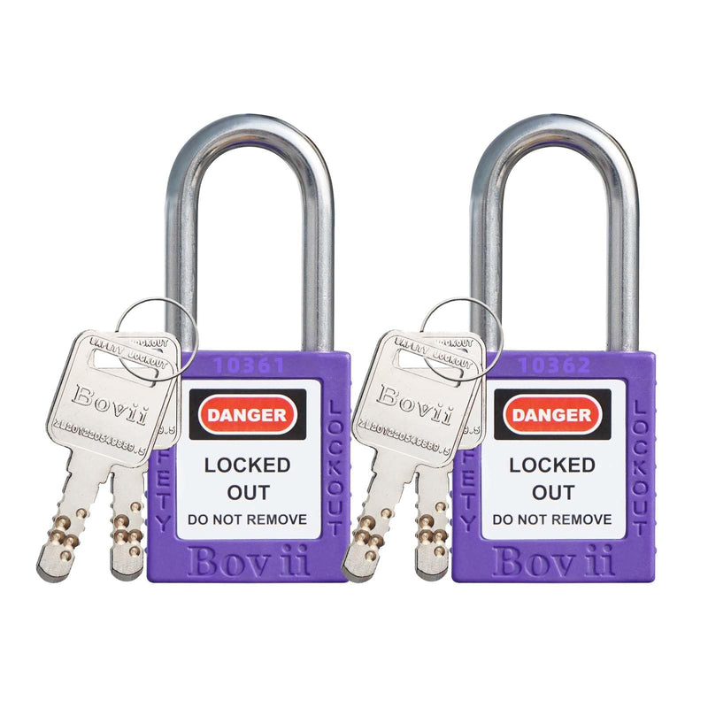 [Australia - AusPower] - 2 Red Loto Locks, Keyed Different, 2 Keys Per Lock, OSHA Compliant Lockout Tagout Locks Purple 