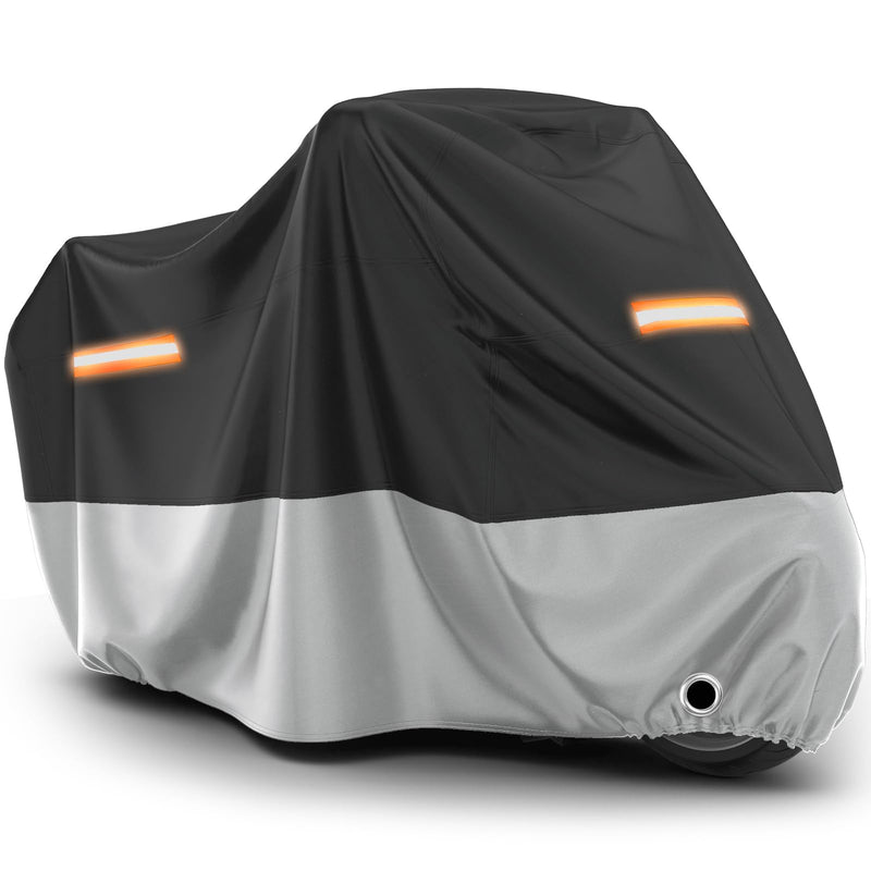 [Australia - AusPower] - Favoto Motorcycle Cover Waterproof Outdoor - All Season Sun Protection with Lock-Holes Rain Snow Windproof Dustproof Universal Fit Motorbikes Vehicle Moped Cover, 96.5" x 41" x 50" 96.5" Black & Silver 