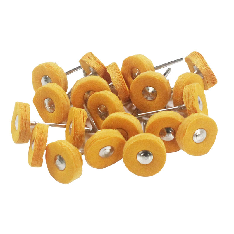 [Australia - AusPower] - ?????? ???? 20 Pcs Mini Cotton Buffing Wheel, 3/32 Inch Shank Abrasive Cloth Polishing Wheel for Rotary Tools (Yellow) 20 Pcs Yellow Cotton Buffing Wheel 