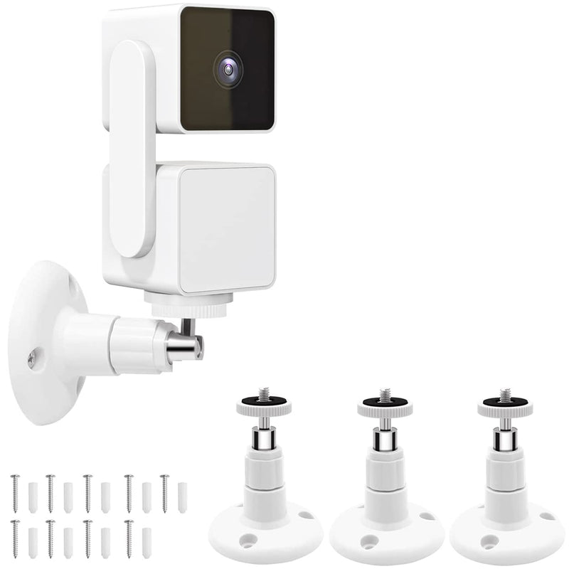 [Australia - AusPower] - Wall Mount for Wyze Cam Pan V3 & Wyze Cam V3 & Wyze Cam Outdoor, 3 Pack 360 Degree Swivel Adjustable Wall Mount Bracket for Wyze Outdoor Indoor Camera System (Wyze Camera is NOT Included) wall mount 3 Pack White 