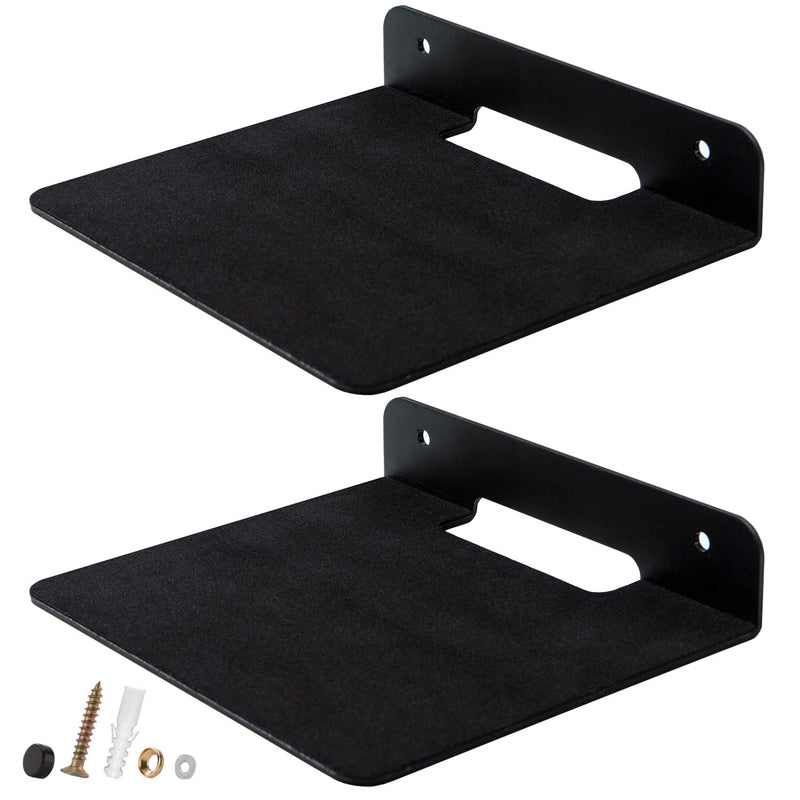 [Australia - AusPower] - TRINENOX Floating Wall Shelves, 6" Wall Metal Speaker Mount Shelves for Bluetooth Speaker, Webcam, Cell Phones, Mesh Router, Award Toy Display Shelf Speaker Shelf (2 Pack) 2 Pack 