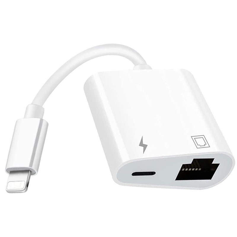 [Australia - AusPower] - 【Apple MFi Certified】 Lightning to Ethernet Adapter, 2 in 1 Rj45 Ethernet LAN Network Adapter, iPhone Ethernet Cable with Charge Port Compatible with iPhone/iPad/iPod Supports 100Mbps,Plug and Play 