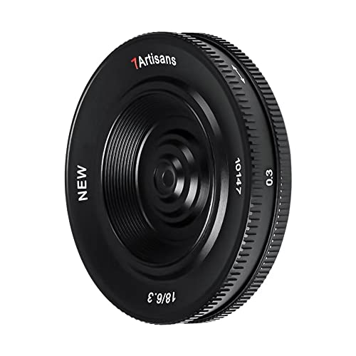 7artisans 18MM F6.3 Mark II UFO Camera Prime Lens Compatible with Sony E Mount,APS-C,Ultra-Thin Compact Mirrorless Cameras for FX/A/NEX Series for FS5,FS7,FS7M2,FS5M2K,A3000,A5000,NEX-3,NEX-3N For Sony E