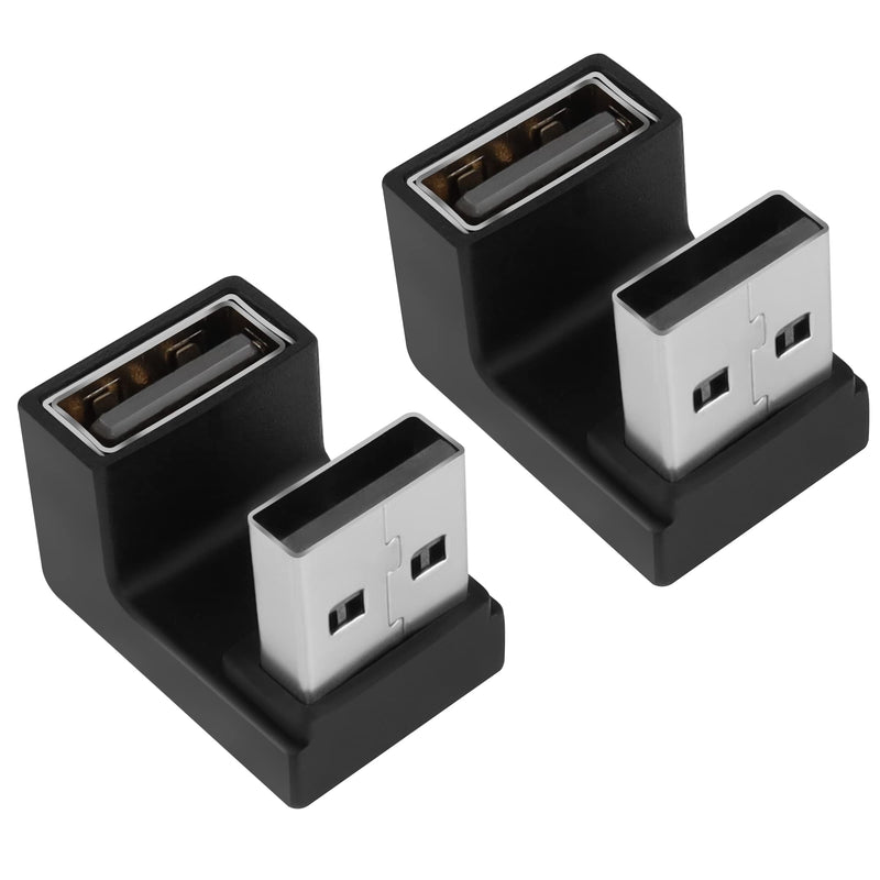 [Australia - AusPower] - QIANRENON U-Shape Angle USB 3.1 Adapter Converter 10Gbps 180 Degree USB A Male to Female Coupler Connector, Support Data Transfer OTG 3A Charging, for PC Laptop Mobile Power, 2Pcs (Female Up) Female Up 