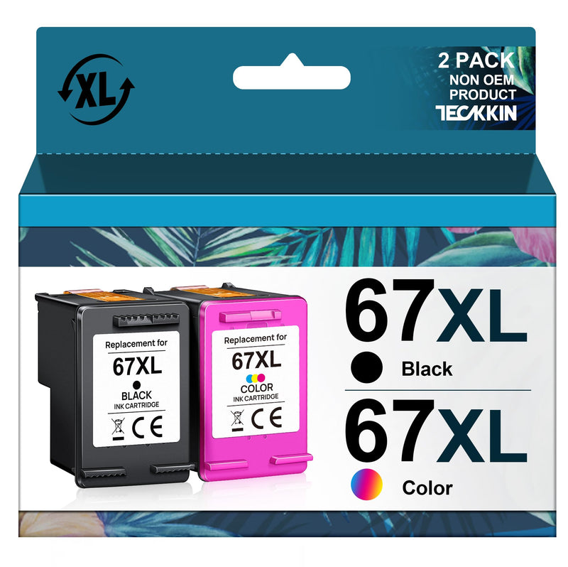 [Australia - AusPower] - 67XL Ink Cartridges Black/Color Combo Pack Replacement for HP Ink 67 67XL for HP DeskJet 2700 2700e 2755e 2755 4155e 4155 Envy 6055e 6455e 6400 6055 Envy Pro 6452 6458 6475 (1 Black,1 Color) 