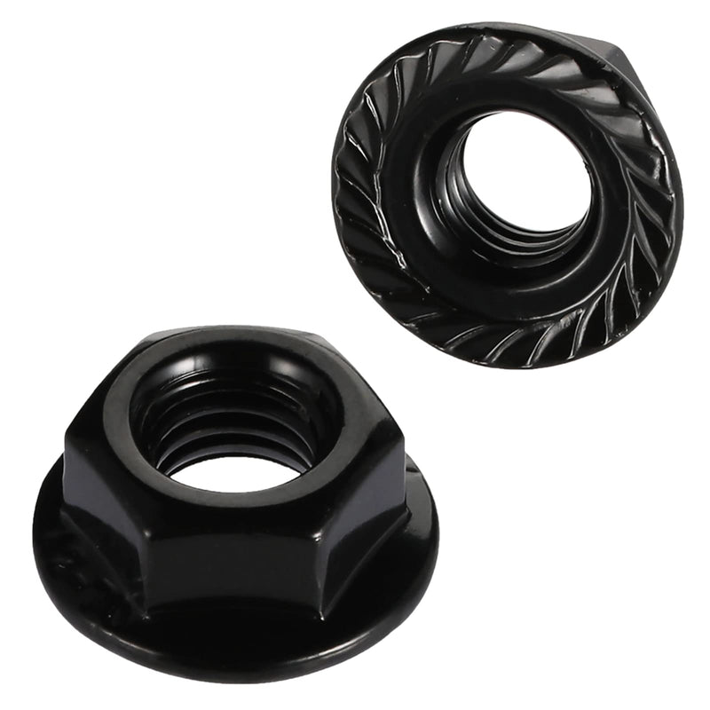 [Australia - AusPower] - 3/8-16 Serrated Flange Hex Lock Nuts, Stainless Steel 18-8 (304), Black Oxide, 10 PCS 3/8-16 