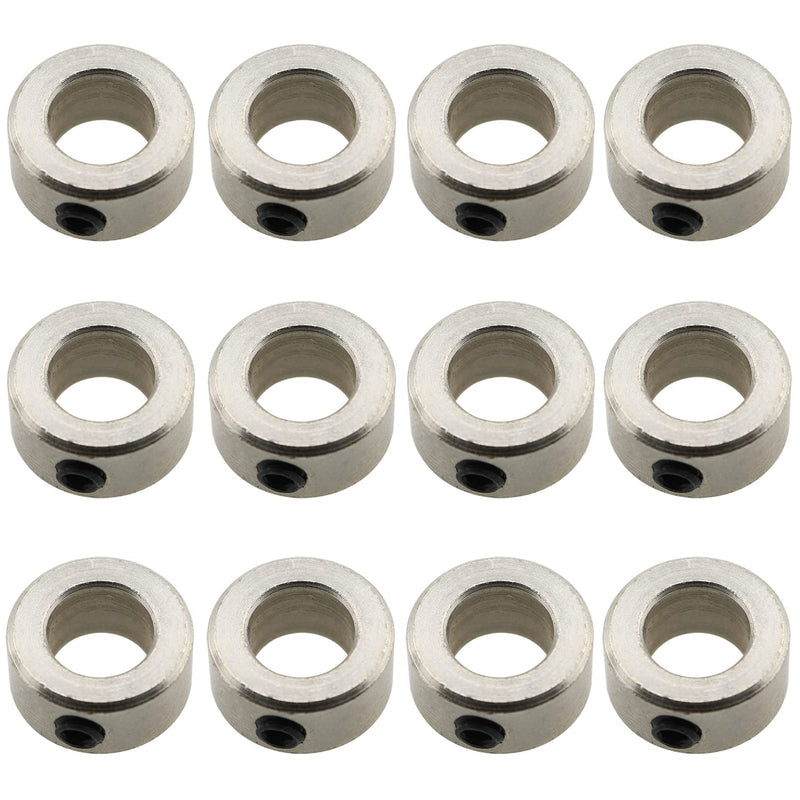[Australia - AusPower] - Lead Screw Lock LUORNG 12pcs Stainless Steel T8 8mm Bore Locking Ring Collar with 12pcs M4x4mm Allen Fixing Screws 3D Printer Parts 