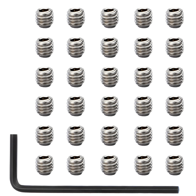 [Australia - AusPower] - 10-32 x 3/16" Socket Set Screws 30Pcs Allen Head Hex Socket Set Screws Stainless Steel Cup Point Hexagon Allen Screws with Hex Key Wrench 