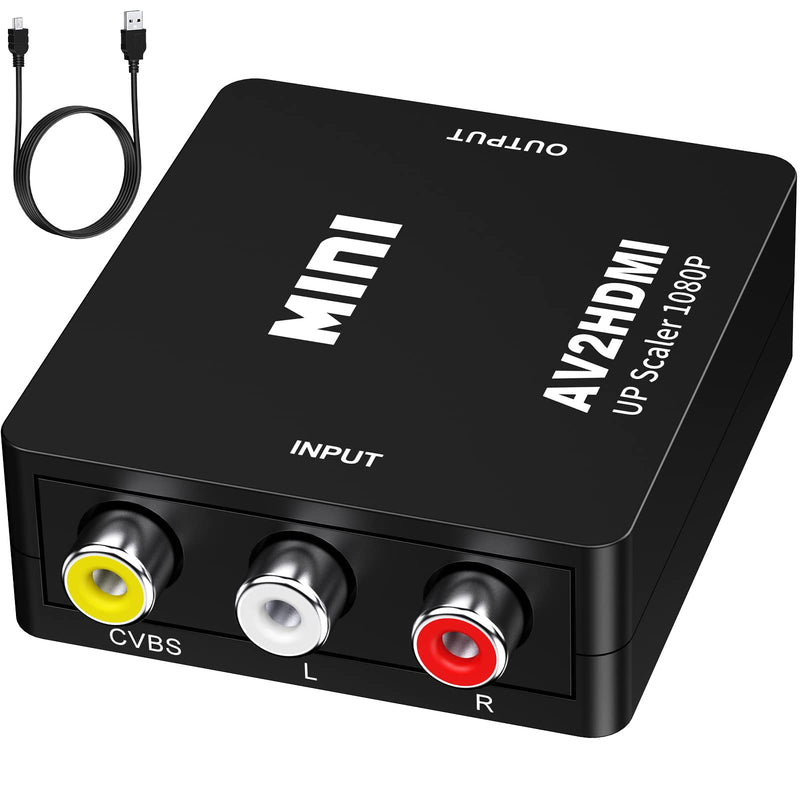 [Australia - AusPower] - RCA to HDMI, Hanchuang AV to HDMI Converter, 1080P Mini RCA Composite CVBS Video Audio Converter Adapter Support PAL/NTSC for PS2, PS3, N64, Wii, STB, Xbox, VHS, VCR, Camera, DVD, ect. 