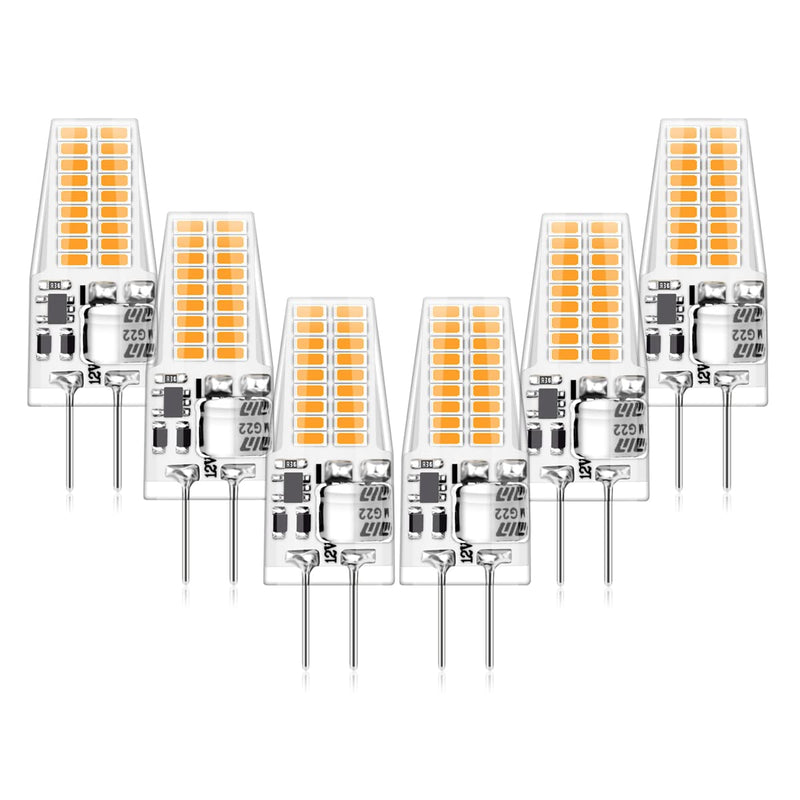Auting G4 LED Bulbs G4 LED Bulbs 12 V AC/DC Not Dimmable | 3W G4 LED Bulbs 3000K Warm White, Replacement for 30W Halogen Bulbs, Energy Saving Bulb, 300LM LED Bulb, Pack of 6 Warm White-6 Pieces