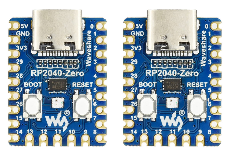 [Australia - AusPower] - 2PCS RP2040-Zero Mini Board, Pico-Like MCU Board Based on Raspberry Pi MCU RP2040, Dual-Core Arm Cortex M0+ Processor, Onboard 2MB Flash Memory, Type-C USB Connector, Support C/C++，MicroPython RP2040-Zero x2 