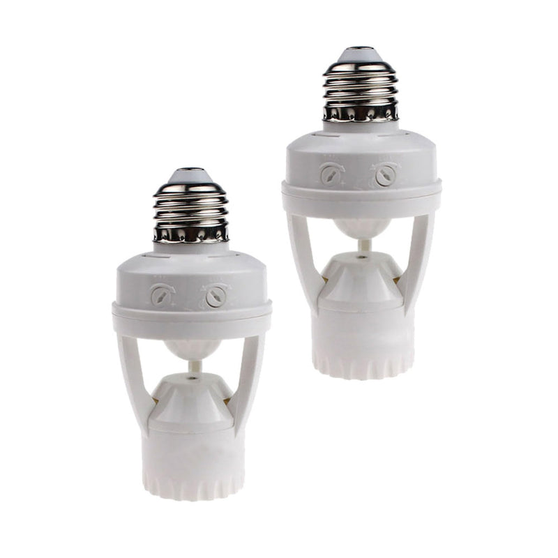 [Australia - AusPower] - 2pcs Motion Activated Light Sockets, E26/E27 Screw in Add on/off Motion Sensor Sockets for Existing Lights, Dusk and Dawn Auto Motion Sensor Light Sockets Indoor for Porch Garage Basement 2 
