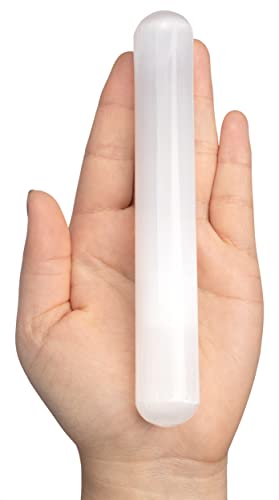 Wish Well Selenite Crystal Wand, 6” Polished Selenite Wand