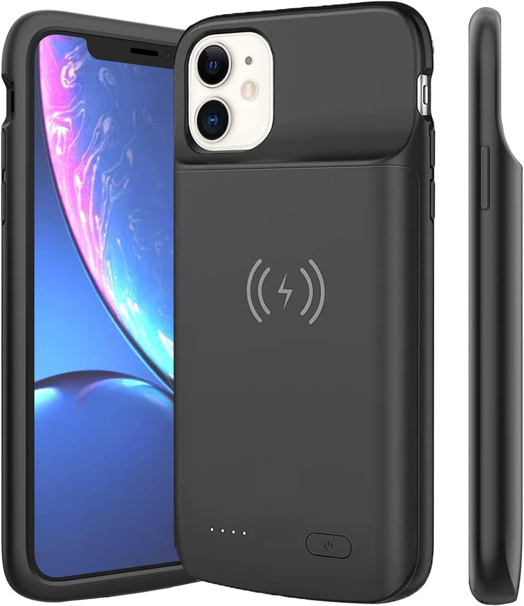 [Australia - AusPower] - HUGUODONG Battery Case for iPhone 11(6.1 inch), 8000mAh,Qi Wireless Charging,Slim Portable Protective Extended Charger Cover with Wireless Charging Compatible with iPhone 11 