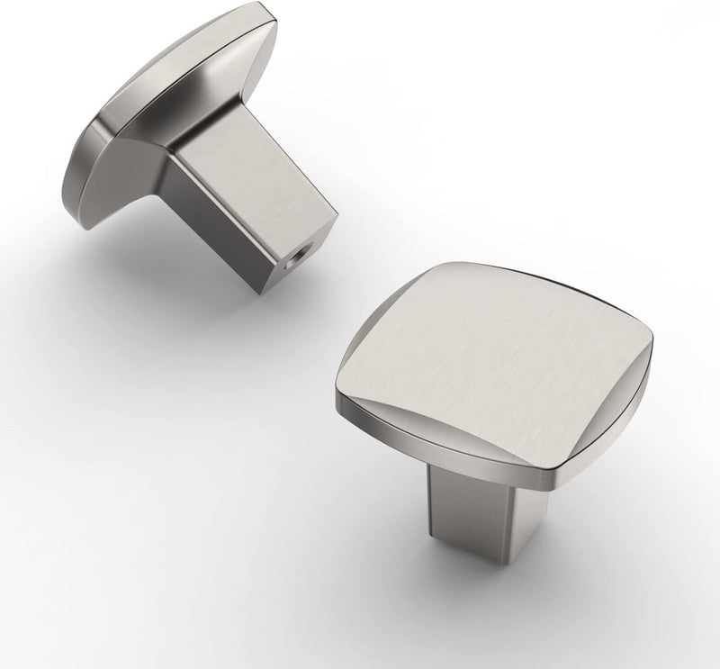 Amerdeco 10 Pack Brushed Satin Nickel Cabinet Knobs, 5/128MM, Silver, Zinc, Bronze (50%, 50%), Arch & Bow, Easy to Install, Kitchen Cabinet Handles, Drawer Knobs, ZH0032 Single Hole