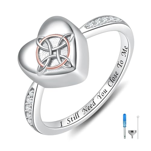 925 Sterling Silver Celtic Knot Urn Ring for Ashes Cremation Rings Jewelry 5