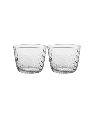 MARIMEKKO Syksy Glass Tumblers — Refine Your Kitchen Décor with Our Iconic Glassware — Stylish & Mouth-Blown Drinking Glasses Set of 2 (7 oz - 3.3” Diameter) 11.3 Ounces